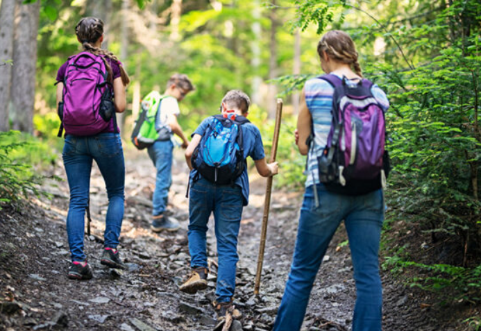 Kinder spielen in der Natur in Wien